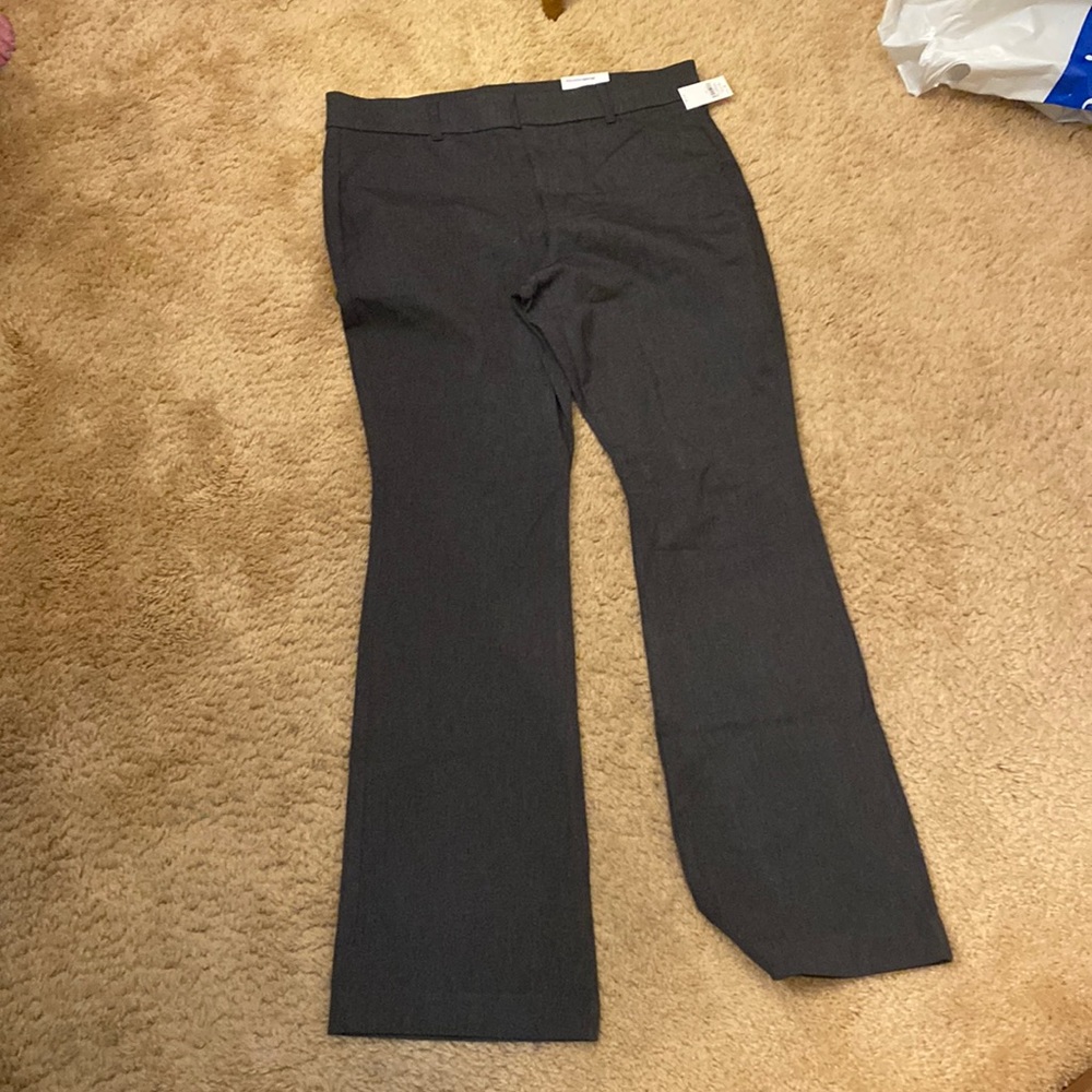 Old navy slacks, pants for work, size 14 pixie cut, never worn very dark grey